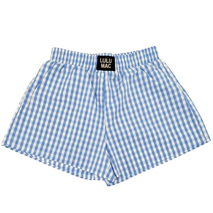 Lulu Mac-Lt. Blue Gingham Boxer Short