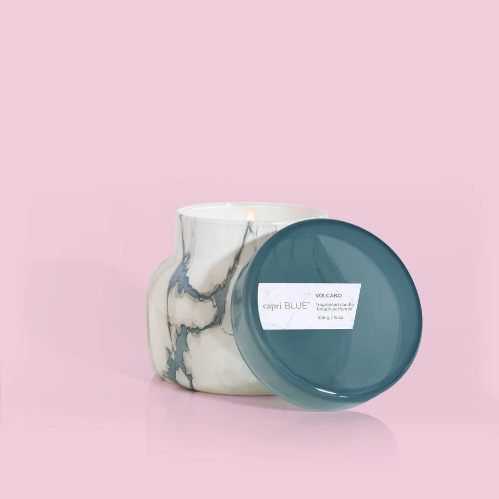 capri BLUE Volcano Modern Marble Petite Jar, 8oz