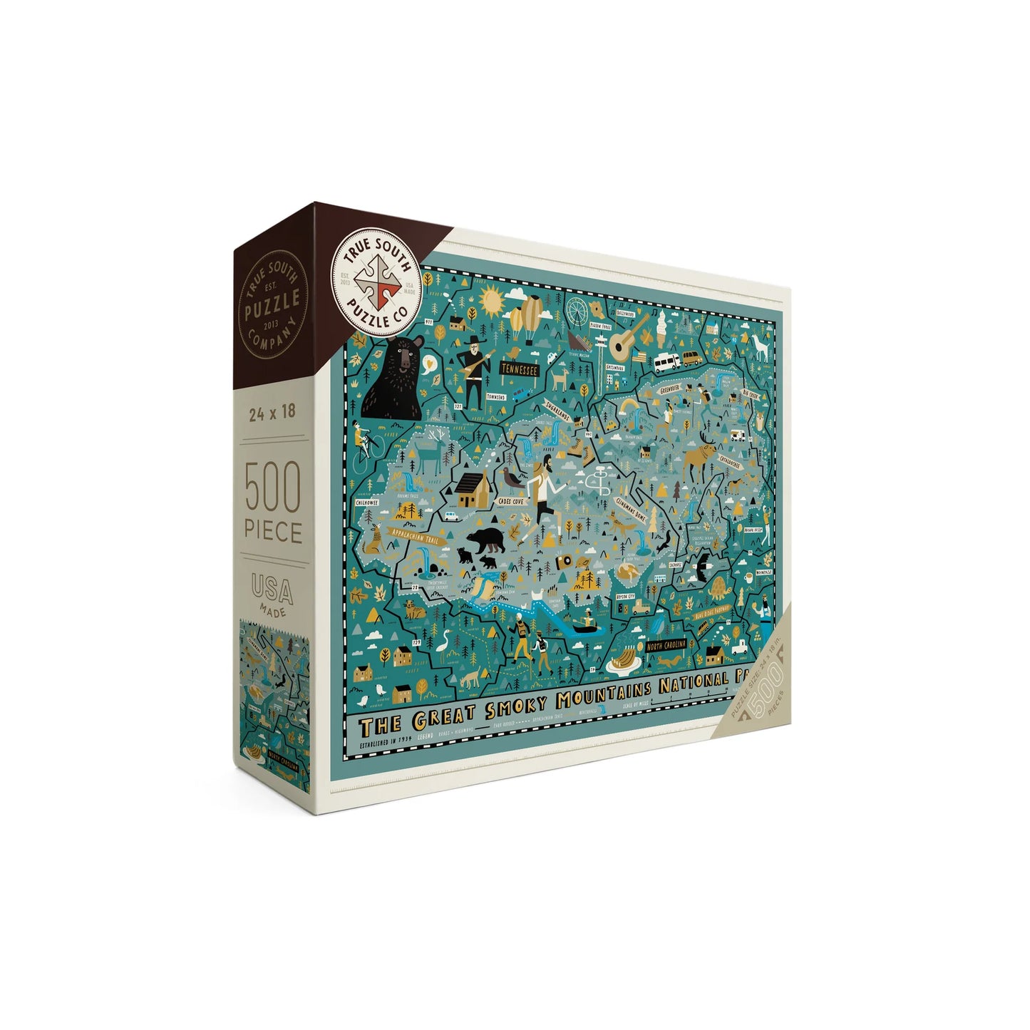 True South Puzzle Co. Great Smoky Mountains Ntl Park Map