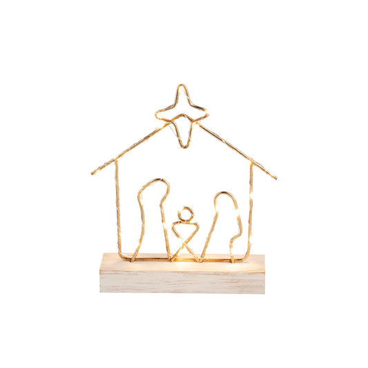 MUD PIE LIGHT-UP WIRE NATIVITY SITTER