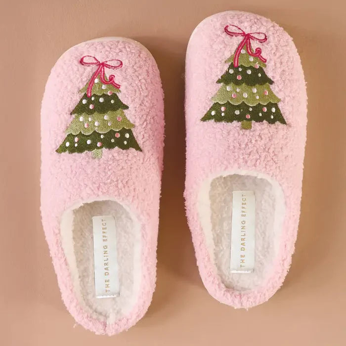 The Darling Effect Fuzzy Twinkling Trees Slippers