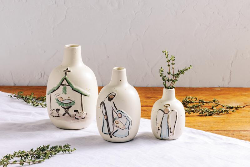 MUD PIE SMALL NATIVITY BUD VASE