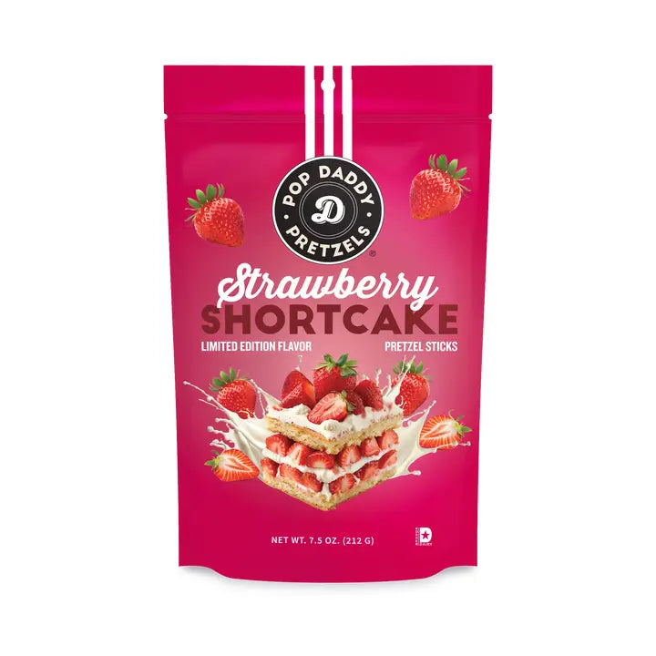 Pop Daddy Snacks Berry Delicious Strawberry Shortcake Pretzels 7.5oz ππ₯¨