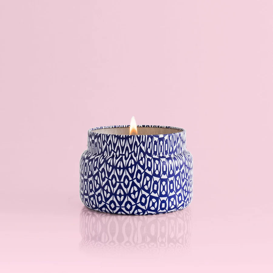 capri BLUE Volcano Printed Travel Tin Candle, 8.5 oz
