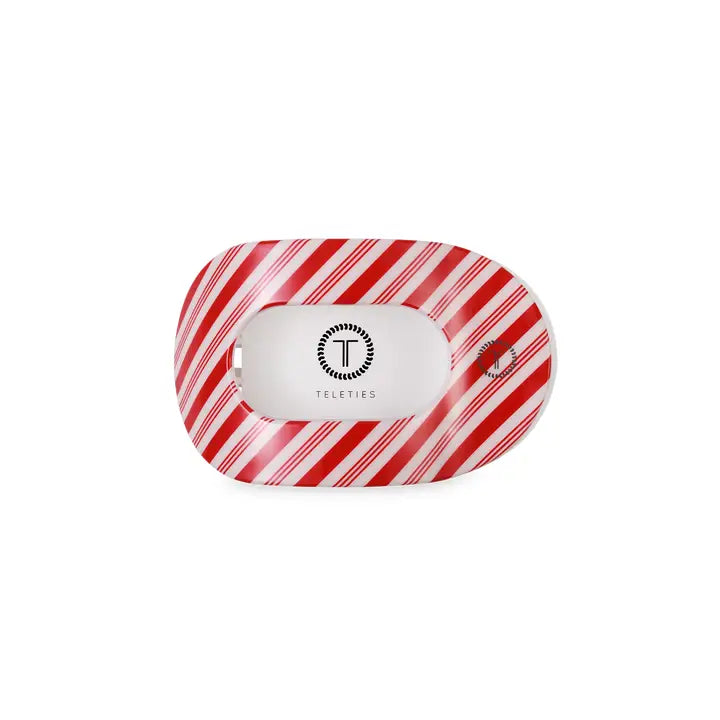 Teleties Flat Round Hair Clip | Small | Candy Cane Crush