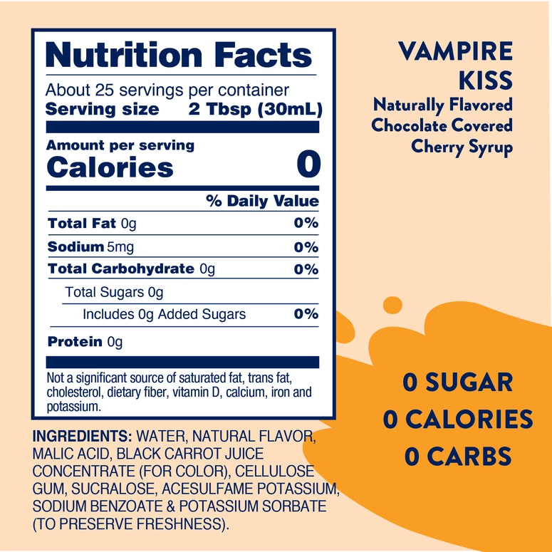 Jordan's Skinny Mixes Sugar Free Vampire Kiss Syrup