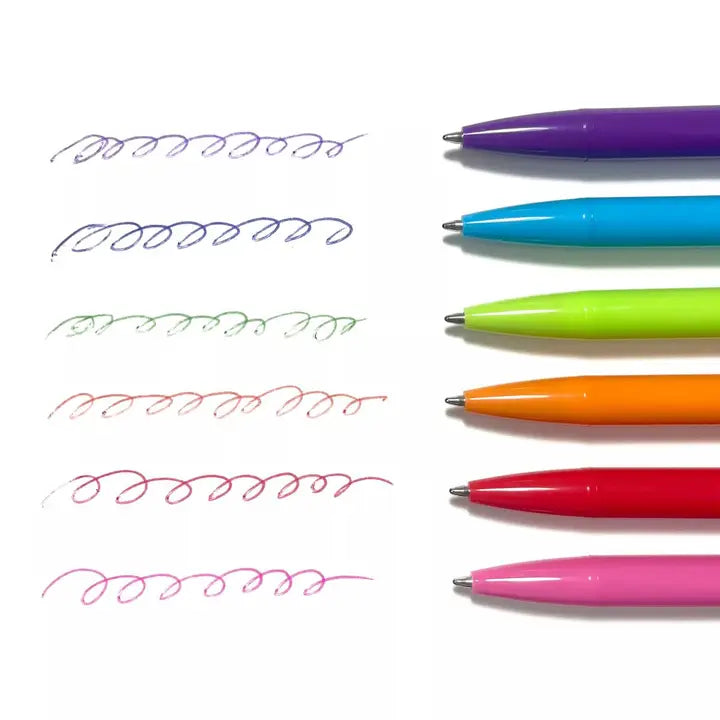 Ooly Bright Writers Colored Ballpoint Pens - Set of 6