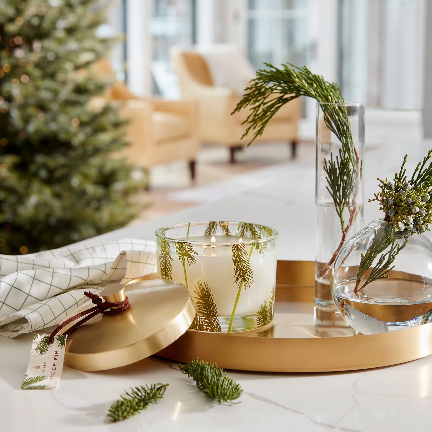 Thymes Frasier Fir Pine Needle 3-Wick Candle