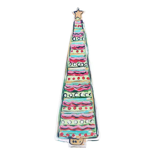 Glory Haus Red Wavy Stripe Christmas Tree Acrylic Stand