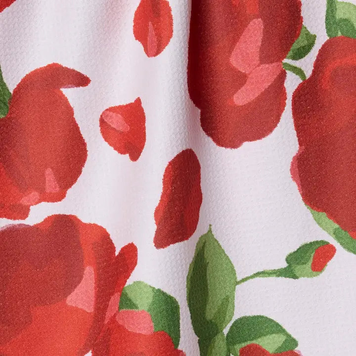 Geometry Whispering Roses Tea Towel
