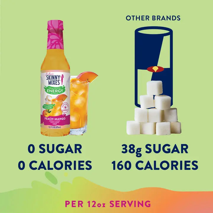 Jordan's Skinny Mixes Sugar Free Peach Mango Energy Syrup