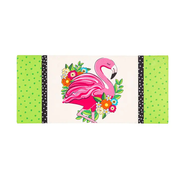 Evergreen Enterprises Floral Flamingo Welcome Sassafras Switch Mat