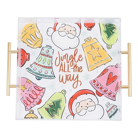 Glory Haus Jingle All the Way Santa Acrylic Tray