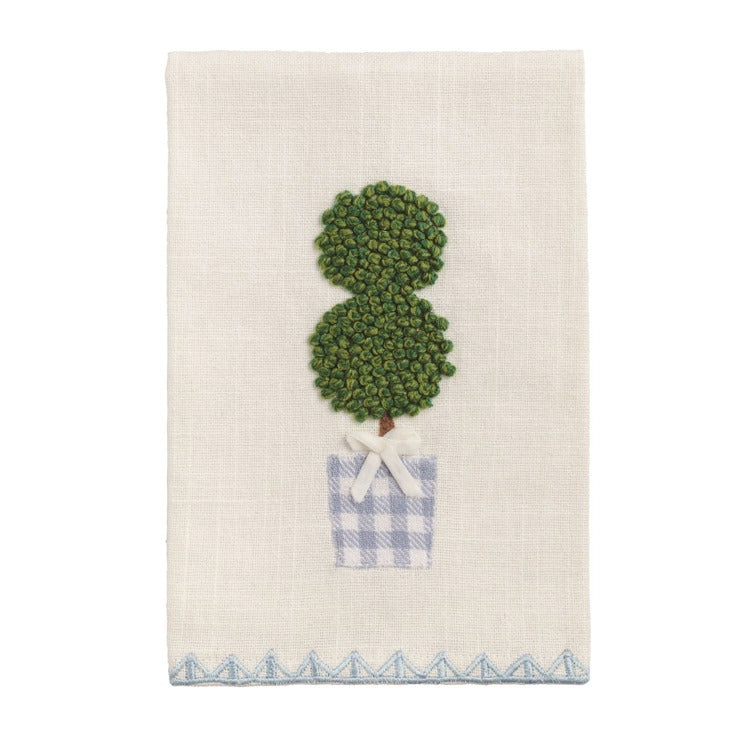 MUD PIE Topiary Embroidered Towel