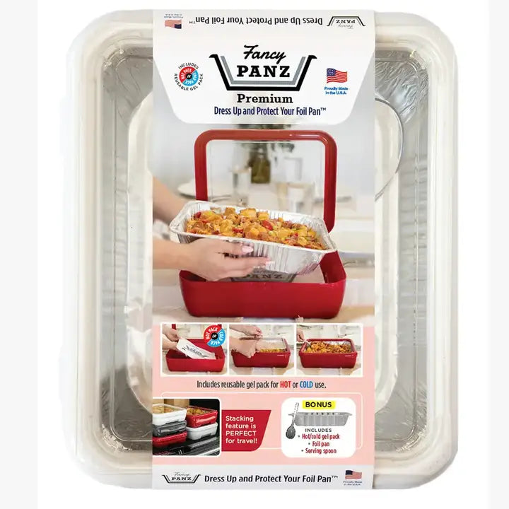 Fancy Panz Premium Set - Pan Frame w/ Lid & Hot or Cold Gel Pack -White