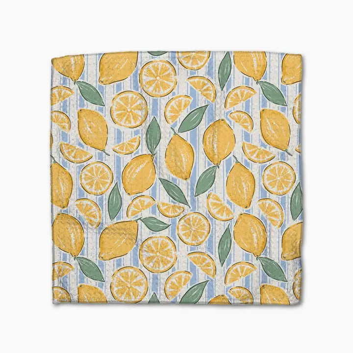 Geometry Lemon Waves Dishcloth Set