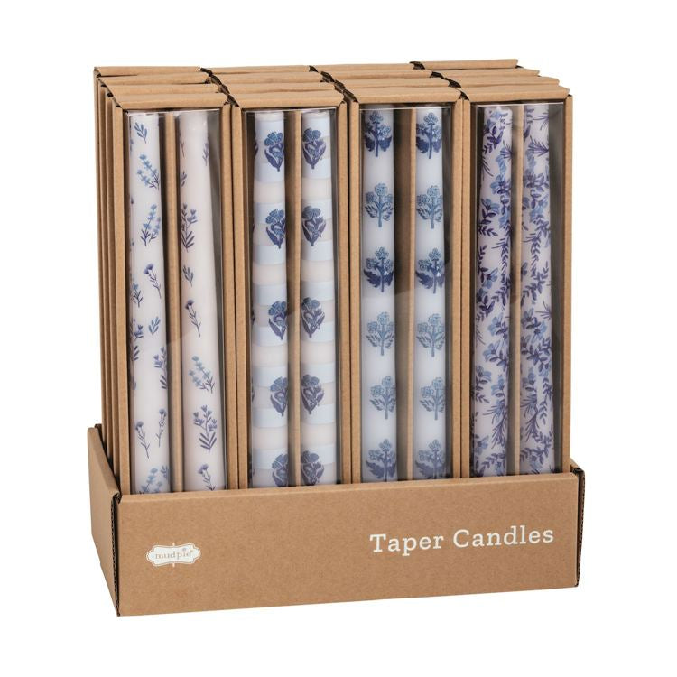 MUD PIE Block Print Taper Candle Sets