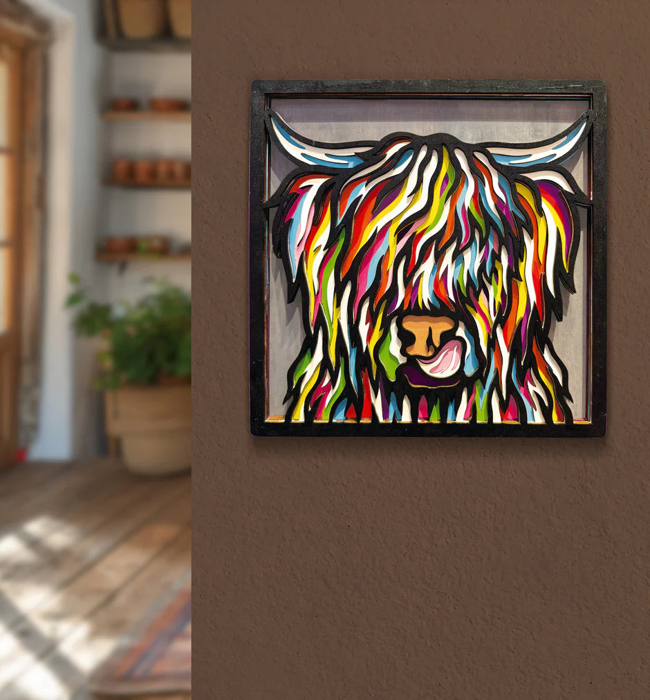 SPLAT PLANET WOODEN HIGHLAND COW ART CRAFT KIT