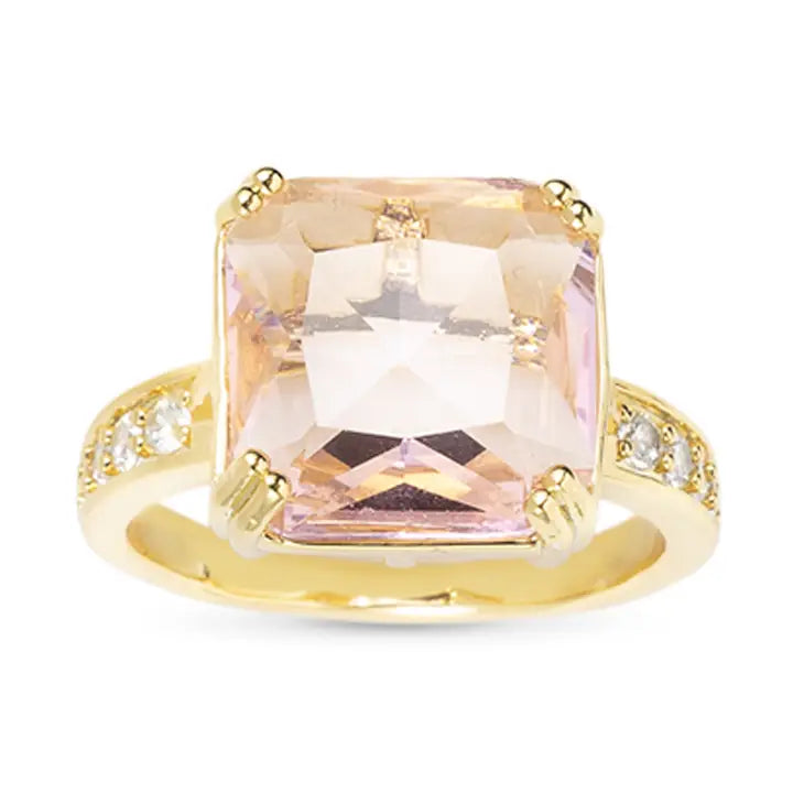 Amanda Blu Gold Cz & Large Crystal Ring