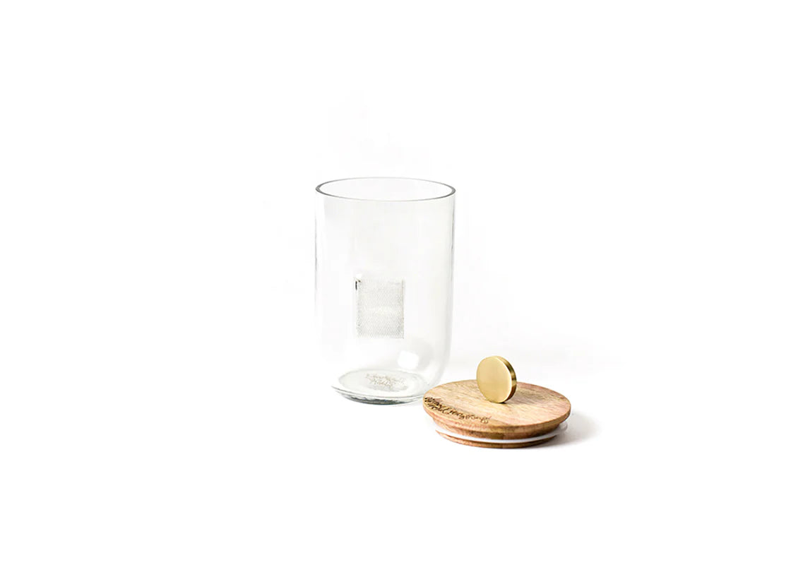 HAPPY EVERYTHING! SMALL MINI WOODEN LID GLASS JAR (SMALL)