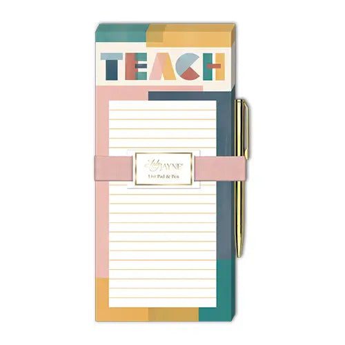 Lady Jayne Magnetic List Pad with Pen - Teach
