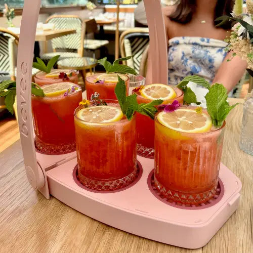 Bevee 6-Cup Reusable Drink Carrier-Pink Lady