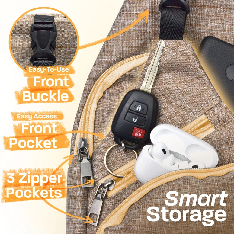 Calla Products Nupouch Anti-Theft Sling Daypack Classic Small-Black
