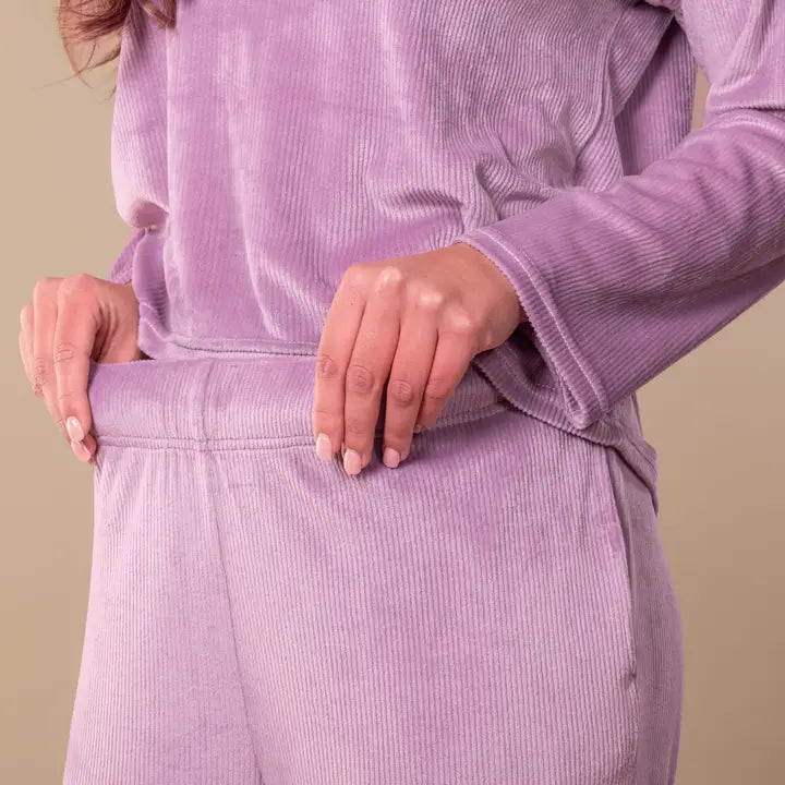 Amanda Blu Lavender Luxe Lounge Pajama Set | Long-Sleeve Velour Pjs