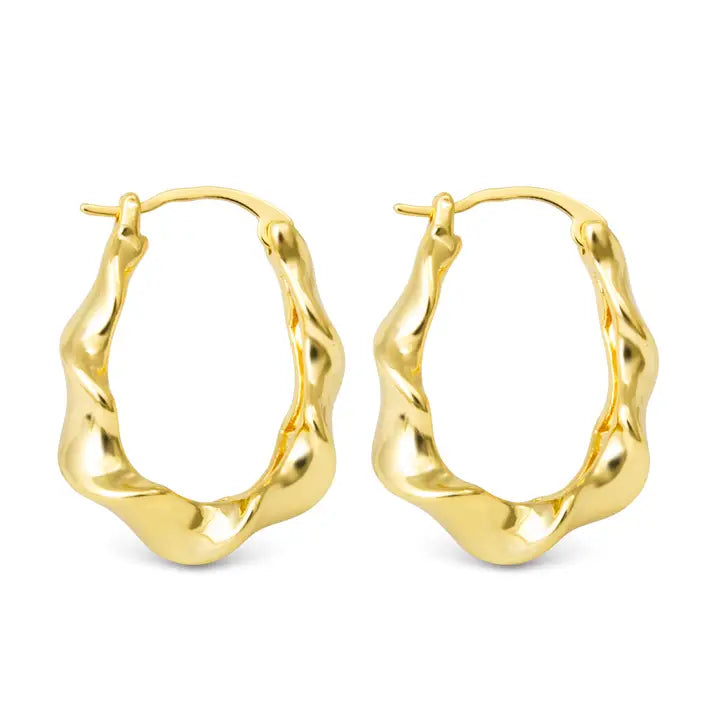 Amanda Blu Hailey Polished Twisted Oval Hoop Gold