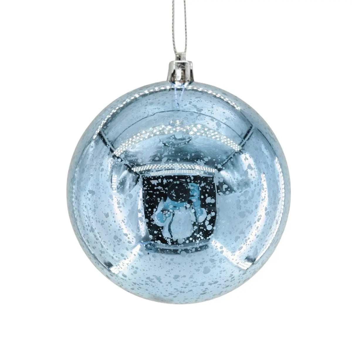 David Christopher's Mercury Finish Plastic Ball Ornament 4" - Light Blue