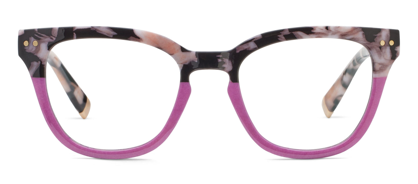 Peepers Faye (Blue Light)-Black Marble/Pink-+2.00