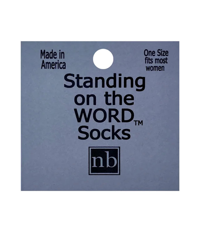 Standing on the Word Socks Crest with Verse: Psalm 136:1 Give thanks