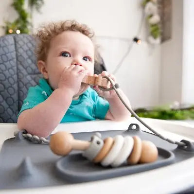 Busy Baby Silicone Placemat - 4 Tether Version- Pewter