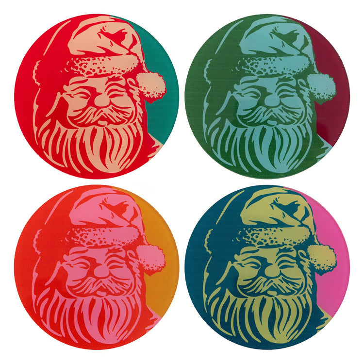 KARMA ACRYLIC COASTERS S4 RETRO SANTA