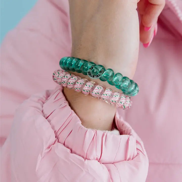 Teleties Spiral Hair Coils | Large | Merry Pinkmas Hair Ties