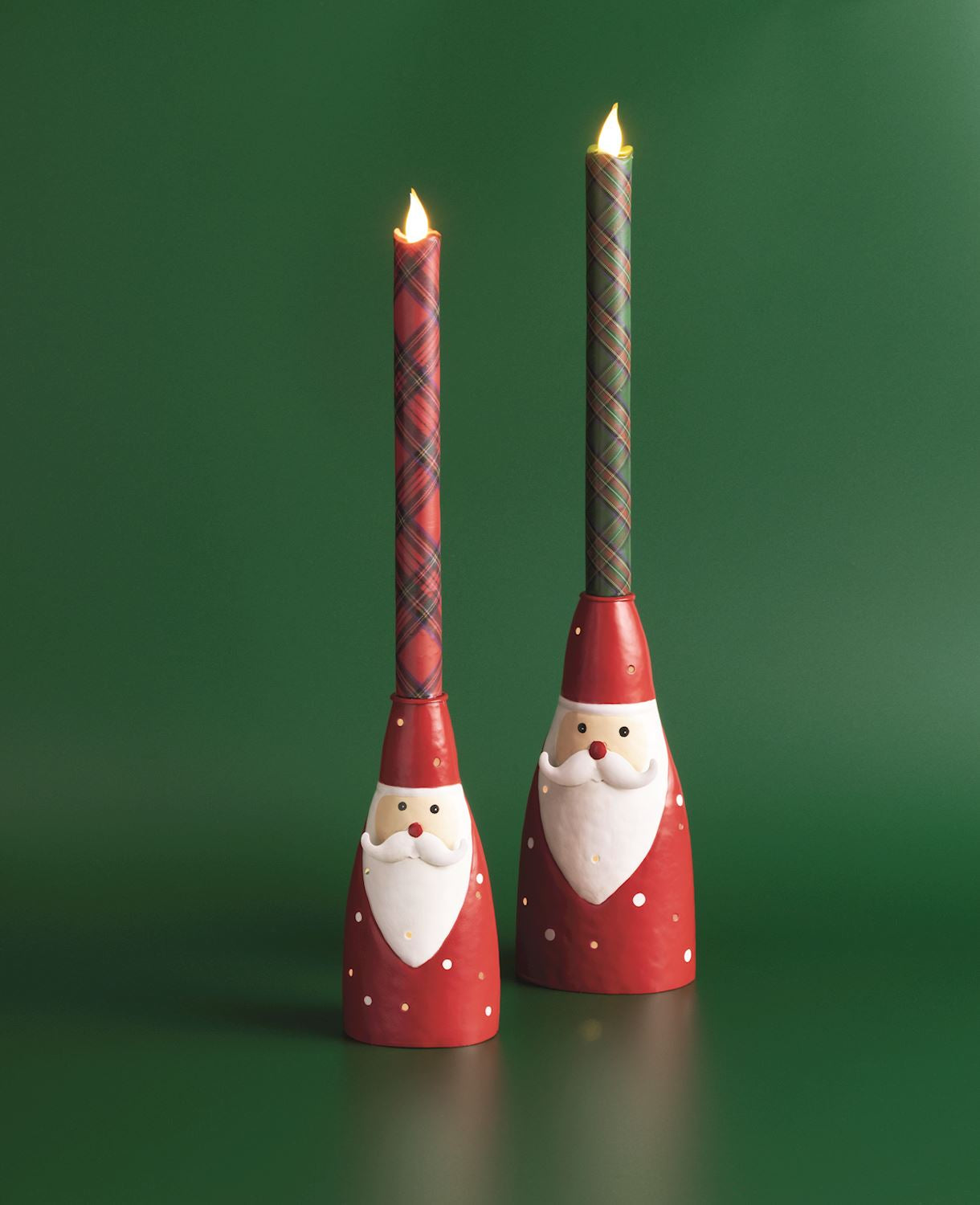 MUD PIE SMALL SANTA LIGHT-UP TAPER HOLDER