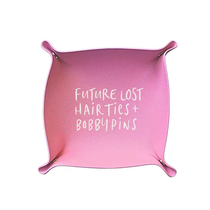 Aspen Lane Funny Trinket Tray | Future Lost Hair Ties (Pink)