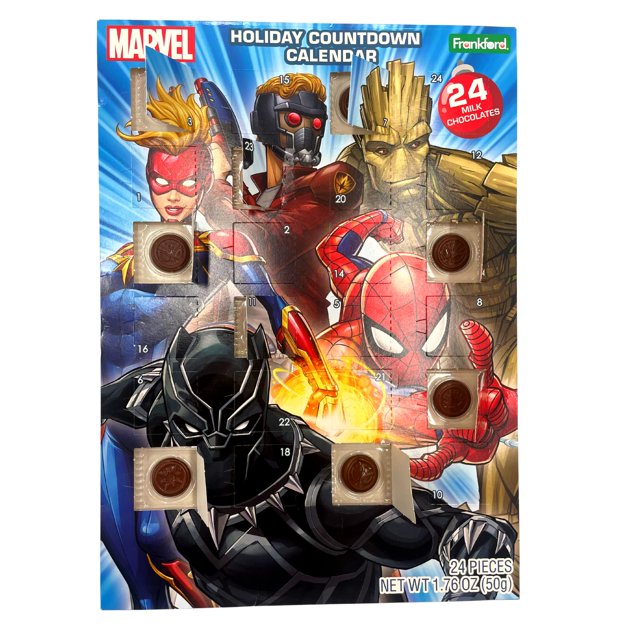 Marvel Avengers 2021 Christmas Advent Countdown Calendar with 24 Milk Chocolate Pieces, 1.76 oz