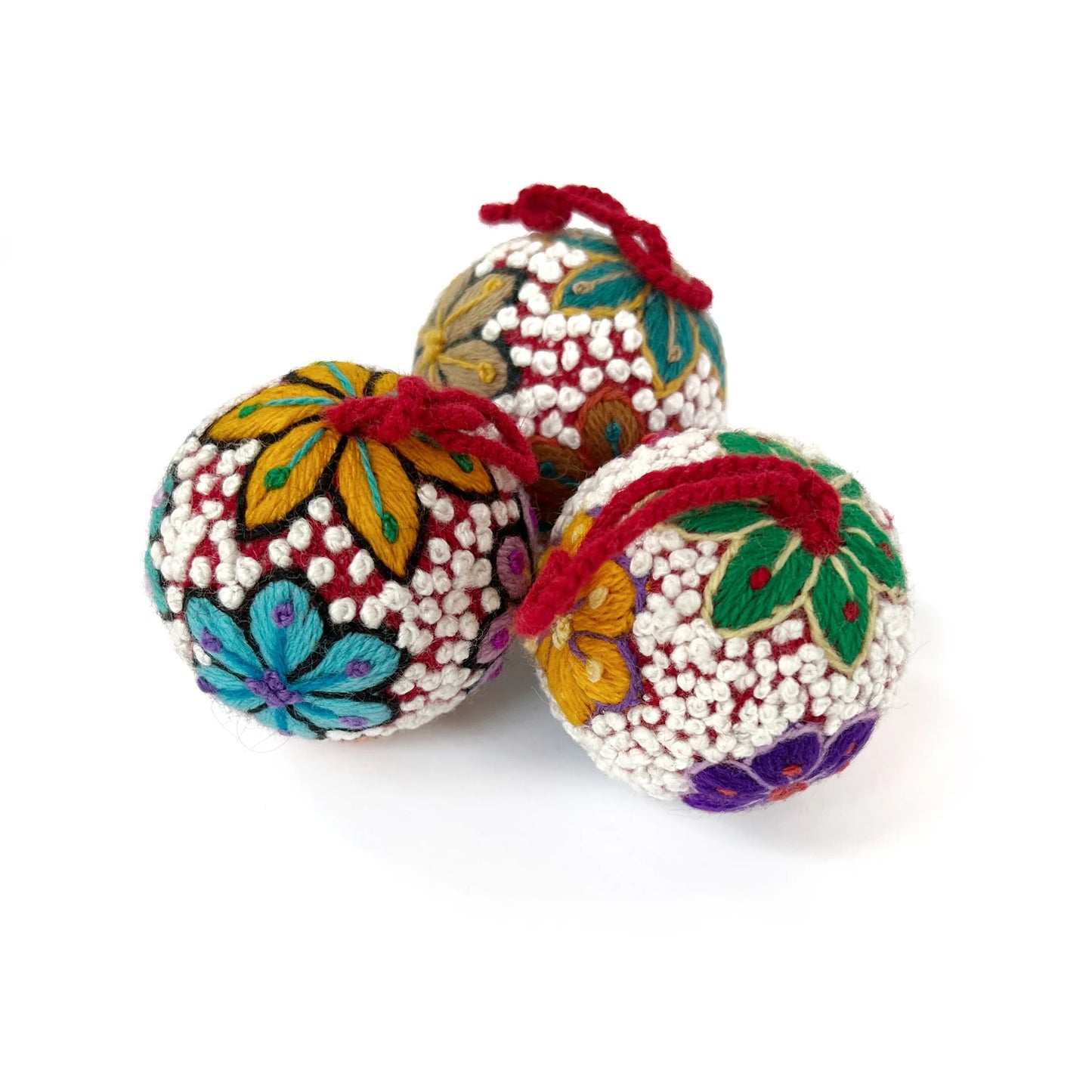 Ornaments 4 Orphans Embroidered Ball Ornament with French Knots