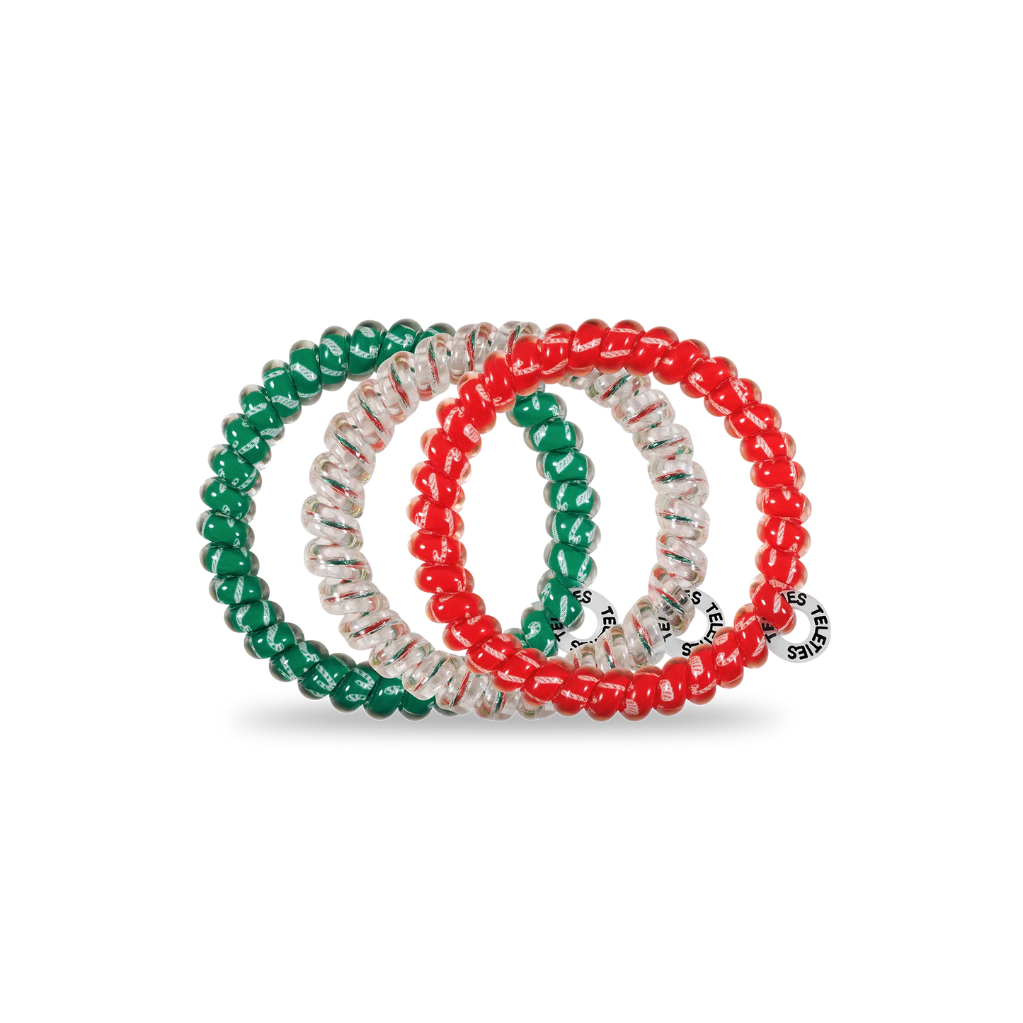 Teleties Spiral Hair Coils | Small | Hooked on Christmas Hair Ties