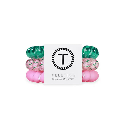 Teleties Spiral Hair Coils | Large | Merry Pinkmas Hair Ties
