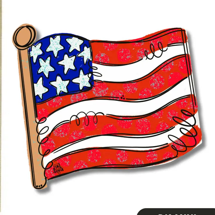 DK Designs Us Flag Pole Mini