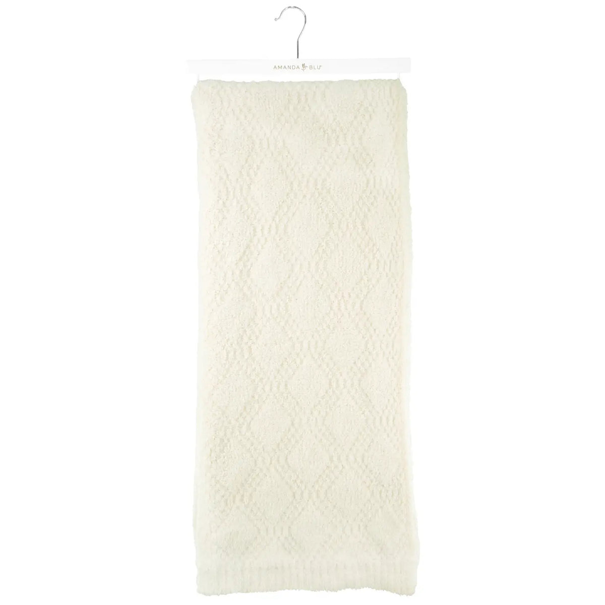 Amanda Blu Plush Diamond Throw Blanket | Soft Luxurious Throw-Cream
