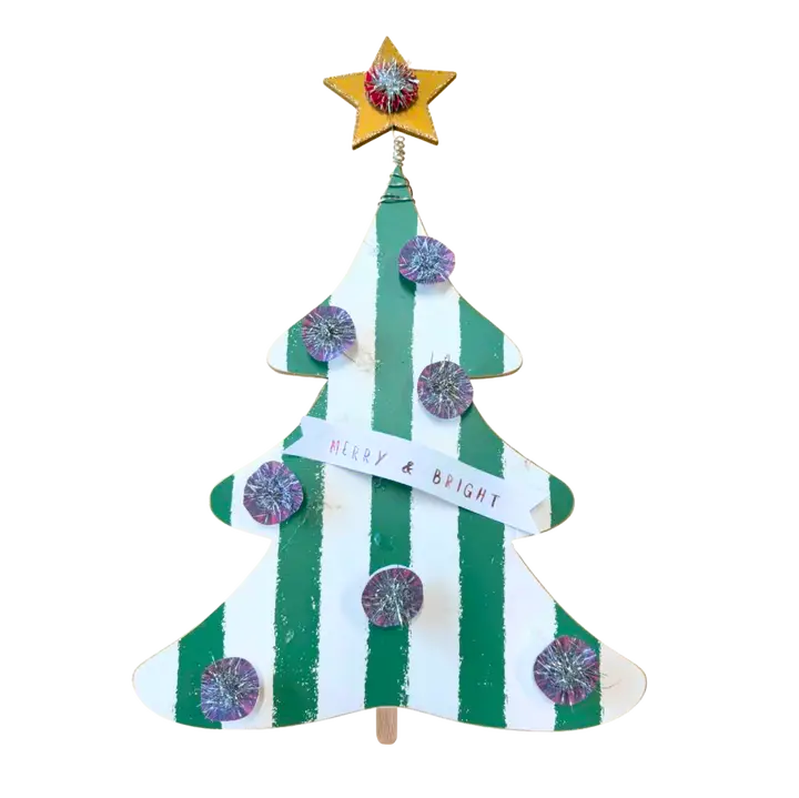 Glory Haus Green Striped Christmas Tree Topper