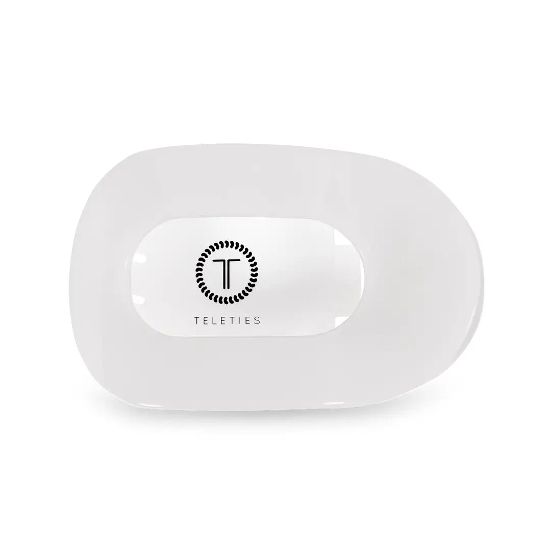 Teleties Coconut White Large Flat Round Clip