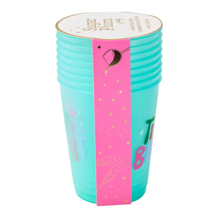 Sophistiplate Christmas Cocktail Frost Flex Cups/8pk - Tipsy & Bright