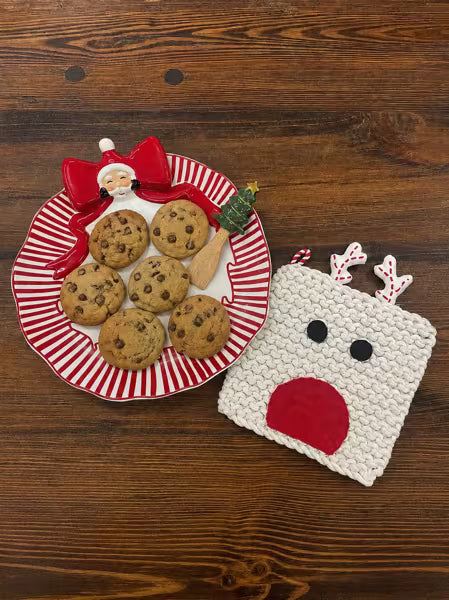 MUD PIE SANTA BOW COOKIE PLATE SET