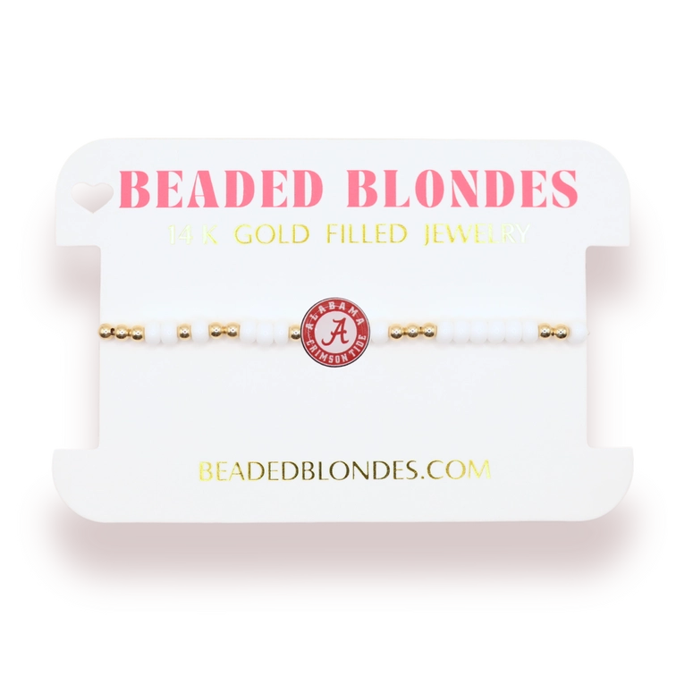 Beaded Blondes Alabama Logo Bracelet