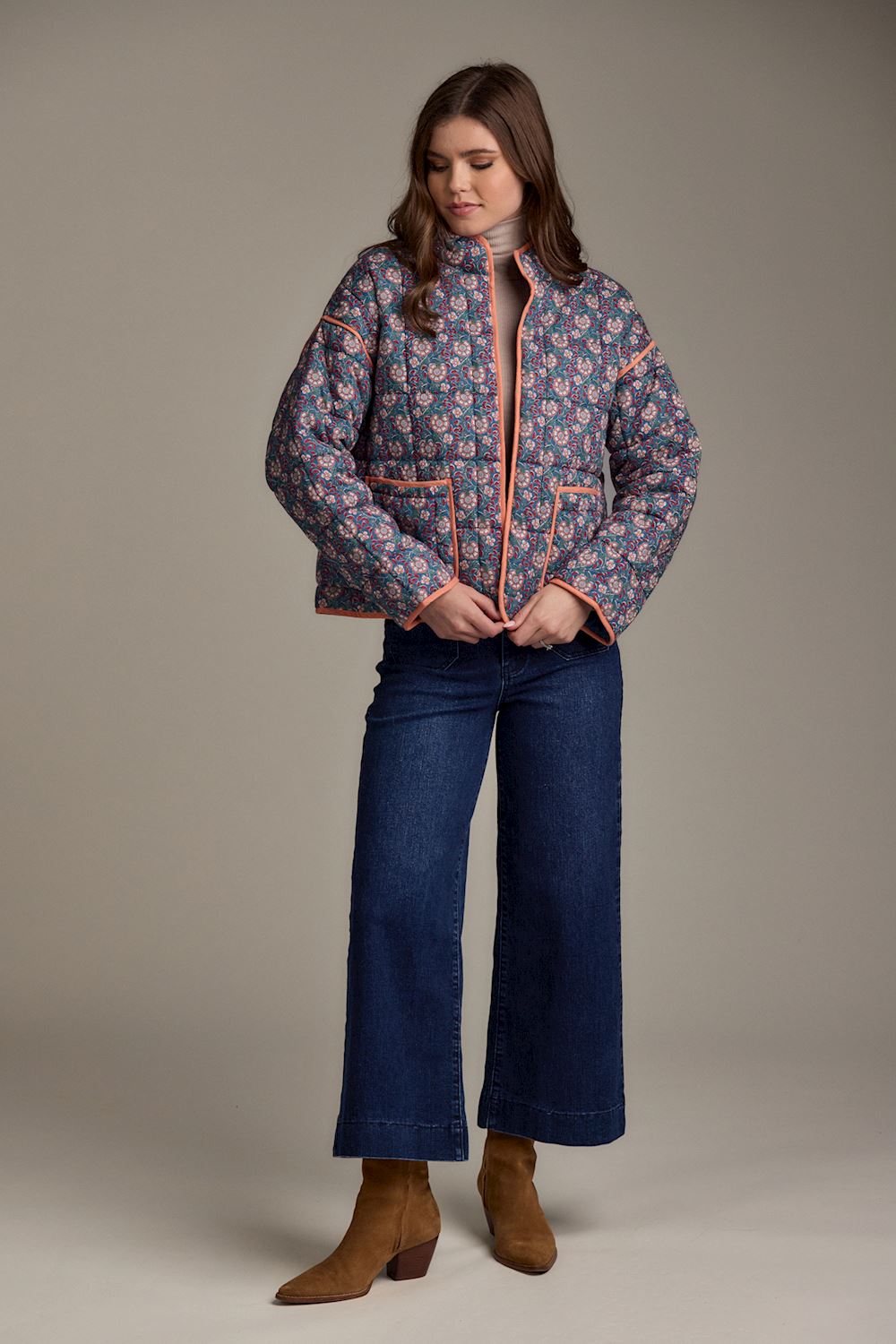 MUD PIE CHER BLOCK PRINT JACKET BL