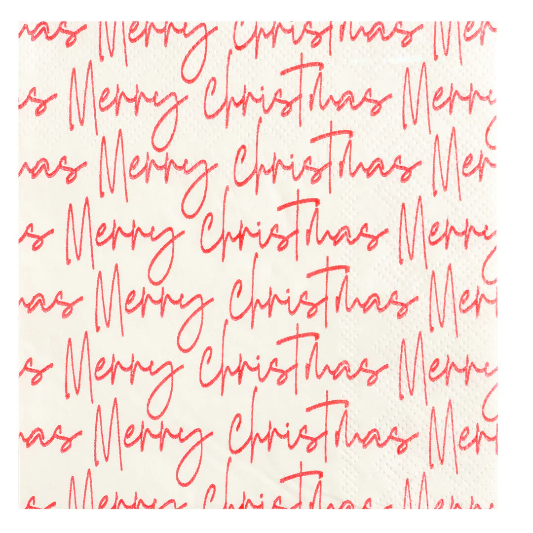 Christmas Beverage Napkin, Script